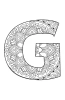 Alfabet mandala kleurplaat 7